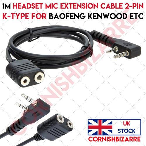 Headset mic extension cable - 1m,
